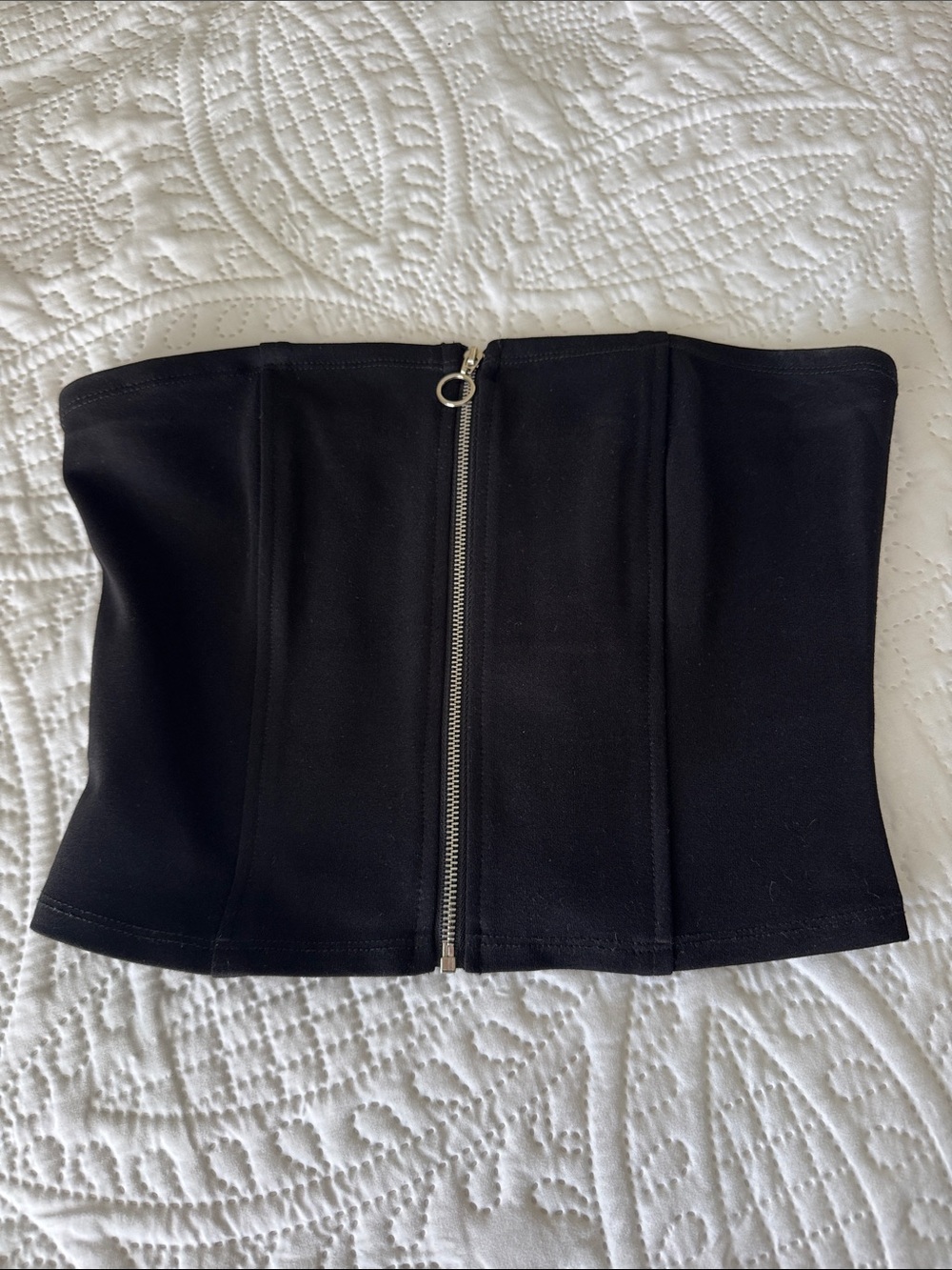 Forever 21 Black Zip-Front Corset Waist Skirt
